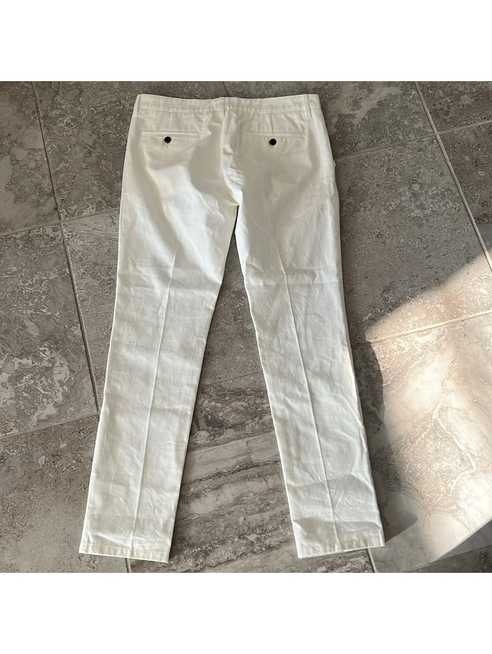 AMI Alexandre Mattiussi Straight-Fit Trousers Pants in Off-White, Size L, NEW_4